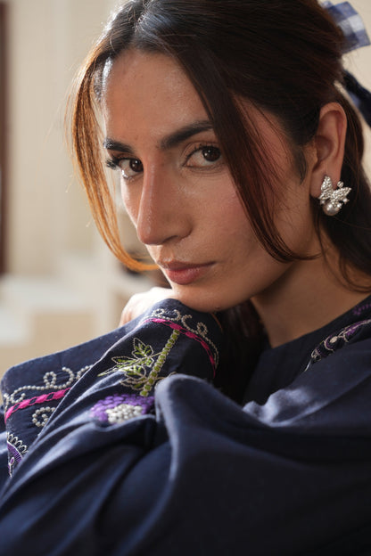 Sapphire Muse Embroidered Dull Raw Silk Co-ord Set – view 5