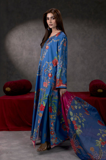 Midnight Florentine Shamoze Silk Kaftan Suit – view 1