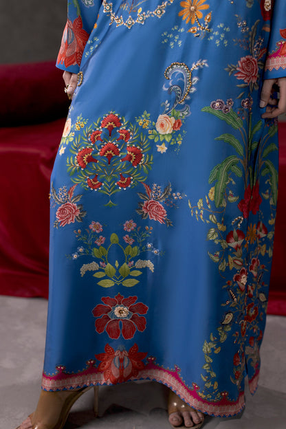 Midnight Florentine Shamoze Silk Kaftan Suit – view 4
