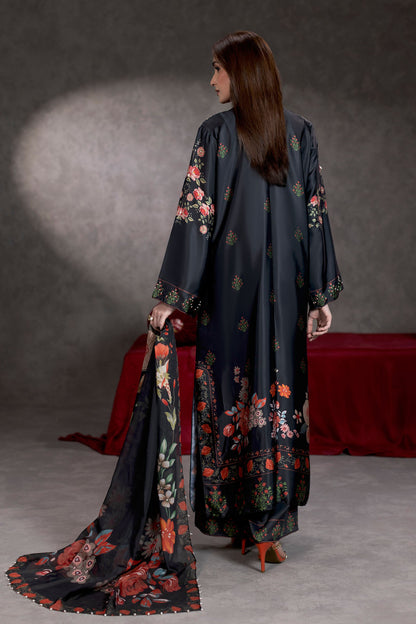 Midnight Flora Shamoze Silk Kaftan Suit – view 2