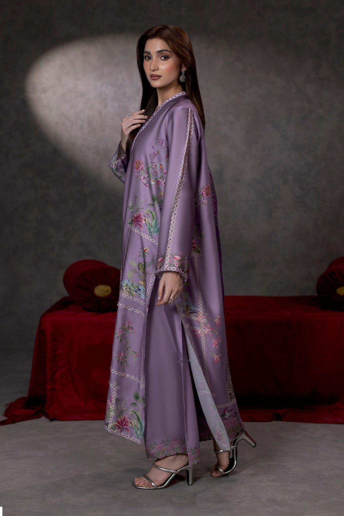 La Rosée Shamoze Silk Kaftan Suit – view 1