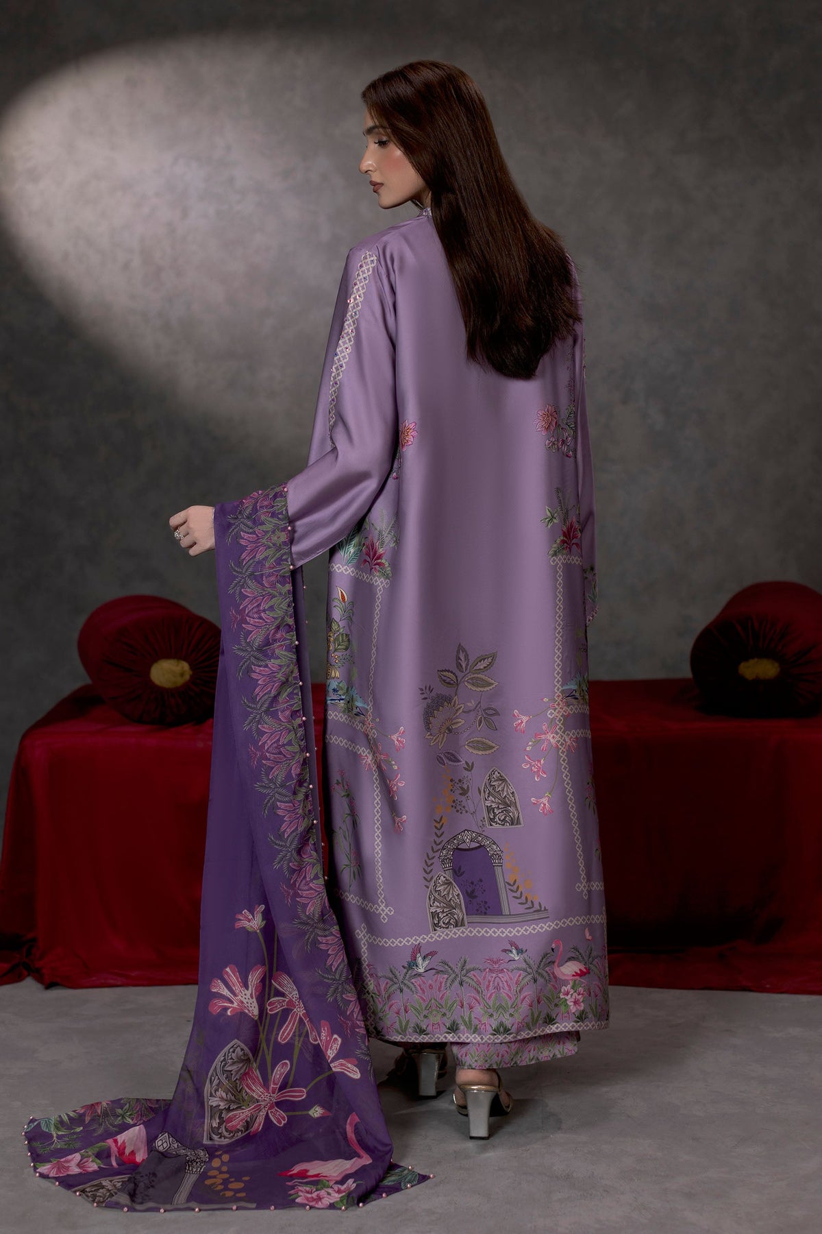 La Rosée Shamoze Silk Kaftan Suit – view 2