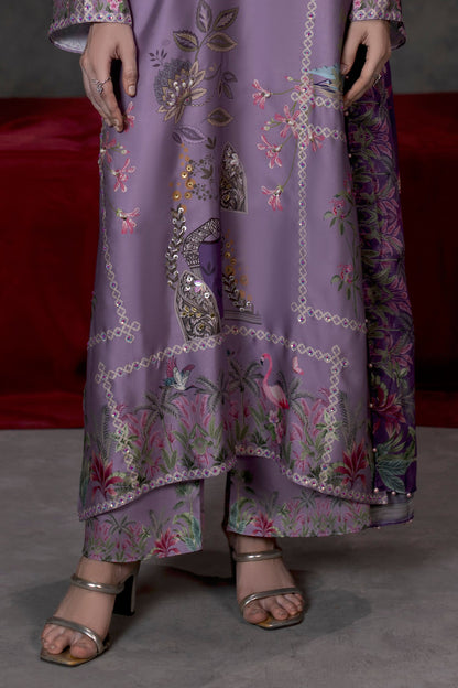 La Rosée Shamoze Silk Kaftan Suit – view 3