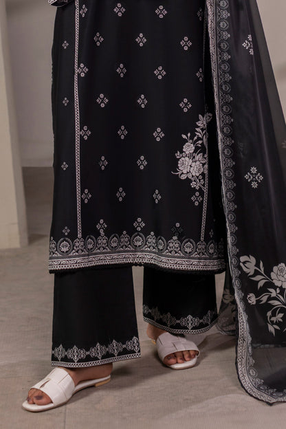 Black Embroidered Cotton Suit 01 – view 3